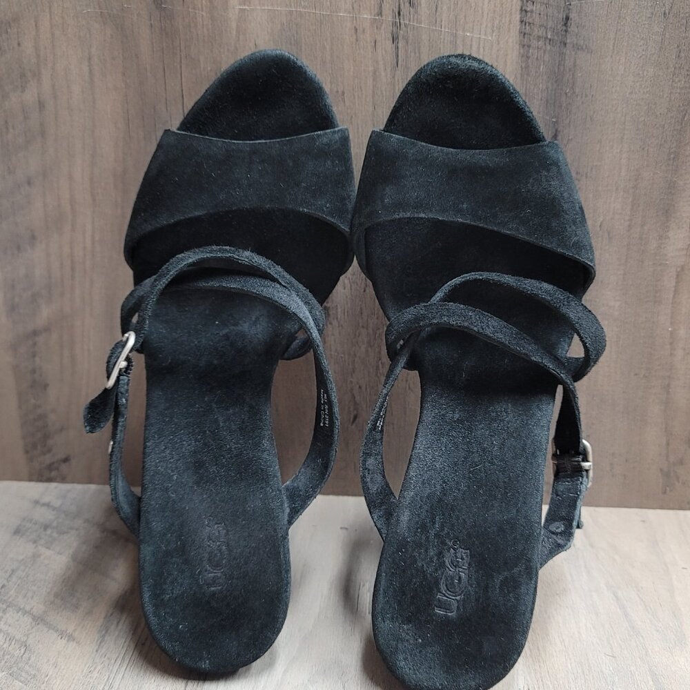 UGG 3191 Jullita II Black Suede Wedge Slide Sandals Shoes 5.5 - Picture 12 of 16